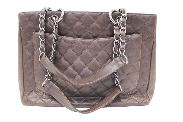 CHANEL Caviar Leather Grand Shopping Tote Brown Bag - Final Call
