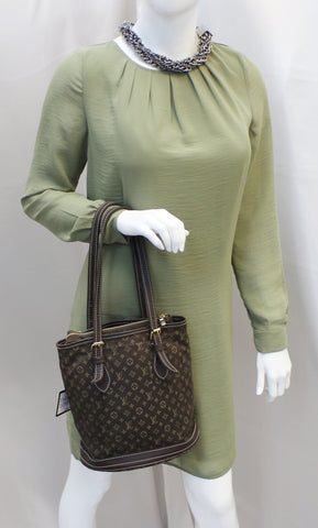 LOUIS VUITTON Monogram Mini Lin Bucket PM Shoulder Bag