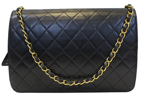 CHANEL Quilted Lambskin Leather Single Flap Black Shoulder Bag - Final Call