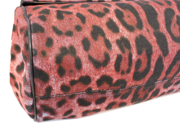 DOLCE & GABBANA Miss Sicily Leopard Print Shoulder Bag