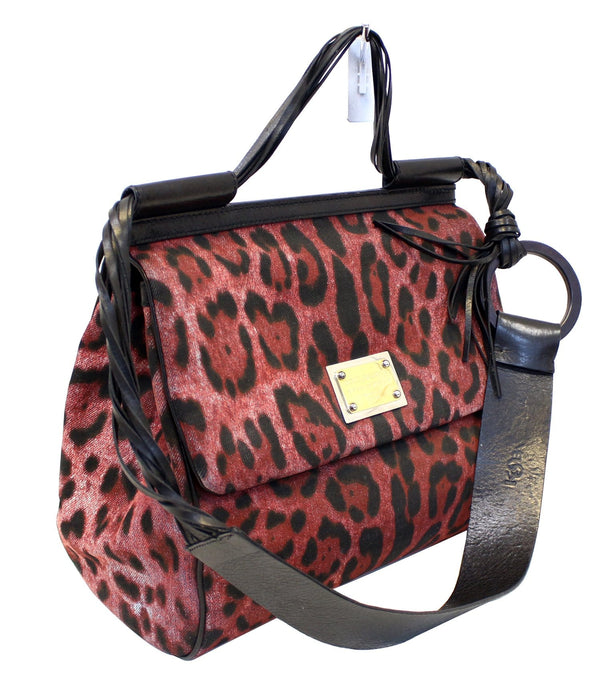 DOLCE & GABBANA Miss Sicily Leopard Print Shoulder Bag