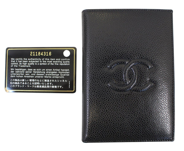 CHANEL Patent Leather Black Passport Wallet - Sale