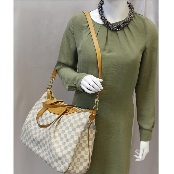 LOUIS VUITTON Damier Azur Siracusa GM Shoulder Handbag