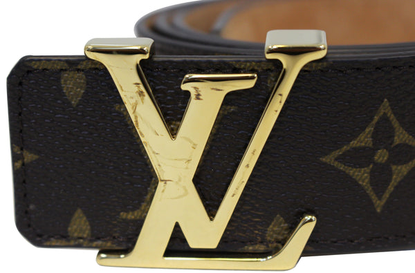 LOUIS VUITTON Monogram Canvas LV Initials Belt Brown