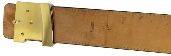 LOUIS VUITTON Monogram Canvas LV Initials Belt Brown
