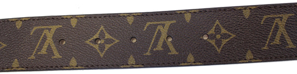 LOUIS VUITTON Monogram Canvas LV Initials Belt Brown