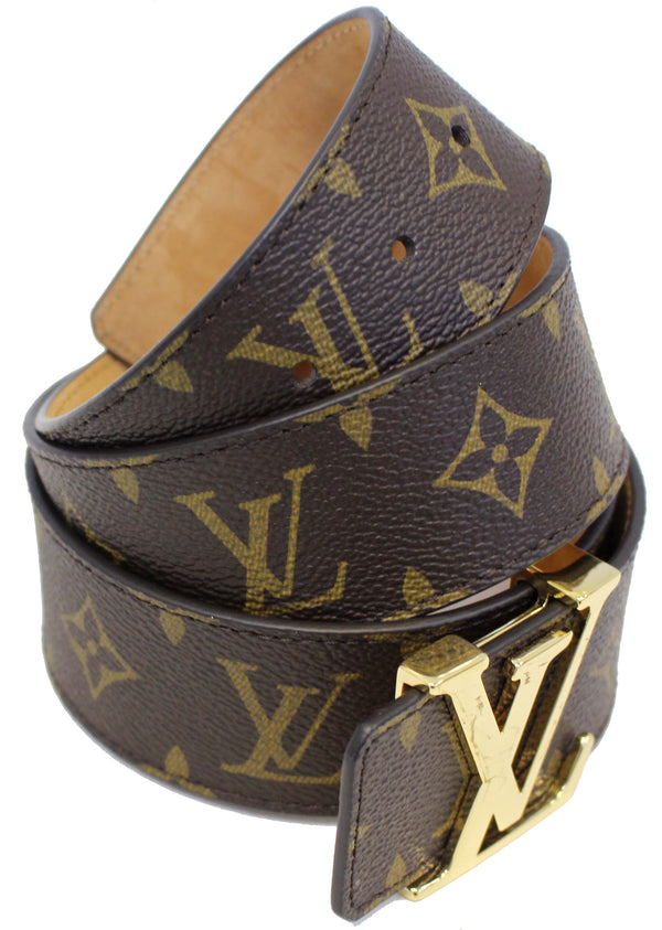 LOUIS VUITTON Monogram Canvas LV Initials Belt Brown