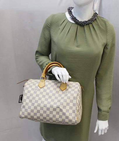 LOUIS VUITTON Damier Azur Speedy 30 Satchel Bag