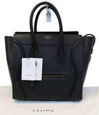 CELINE Drummed Leather Mini Luggage Tote Bag 