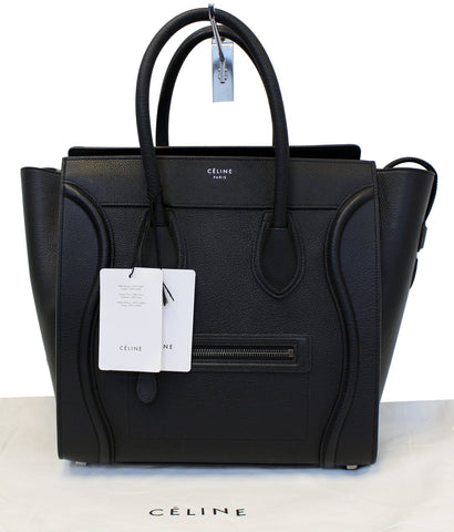 CELINE Drummed Leather Mini Luggage Tote Bag