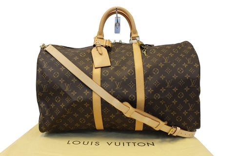 LOUIS VUITTON Monogram Canvas Keepall Bandouliere 55 Travel Bag
