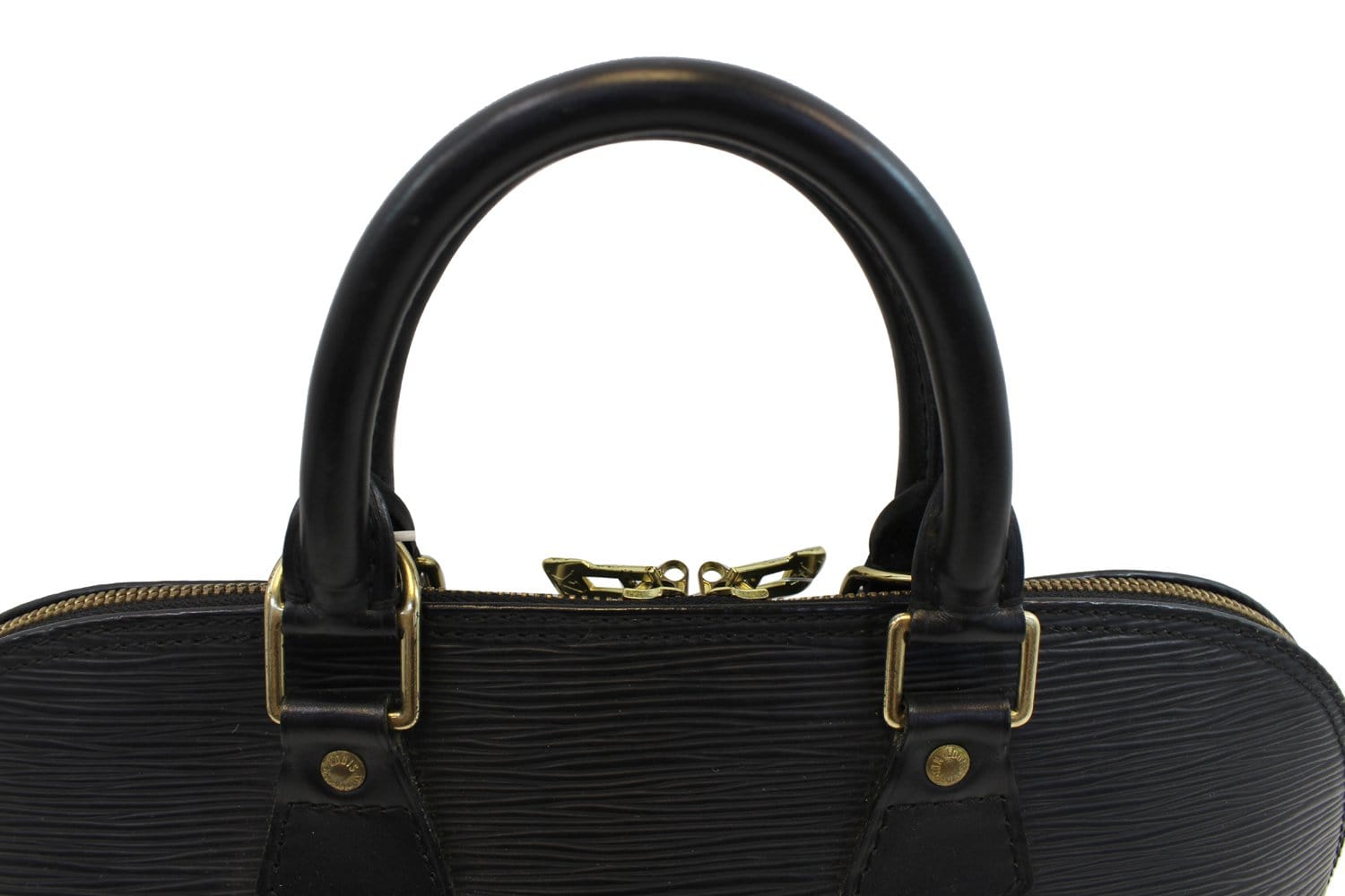 Authenticated Used Louis Vuitton Handbag Alma PM Black Noir Epi