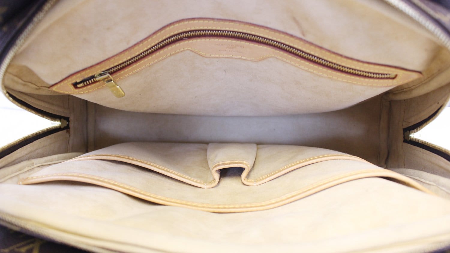 Louis Vuitton White Leather, Fabric and Monogram Canvas Rivoli