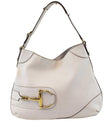 GUCCI 137386 White Leather Saddle Shoulder Bag