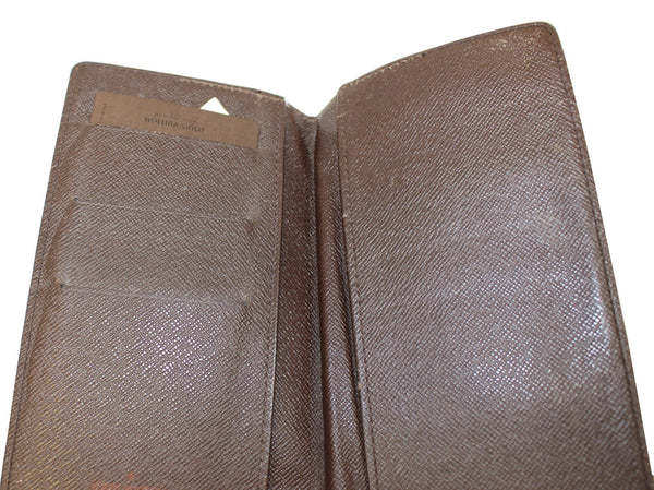 LOUIS VUITTON Damier Ebene Checkbook Cover Card Holder Wallet