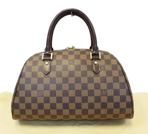 LOUIS VUITTON Damier Ebene Ribera MM Brown Satchel Bag