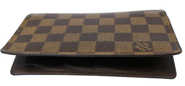 LOUIS VUITTON Damier Ebene Checkbook Cover Card Holder Wallet