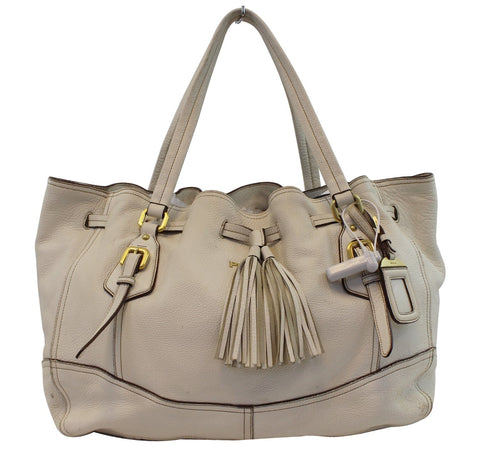 PRADA Milano Leather White Hobo Bag