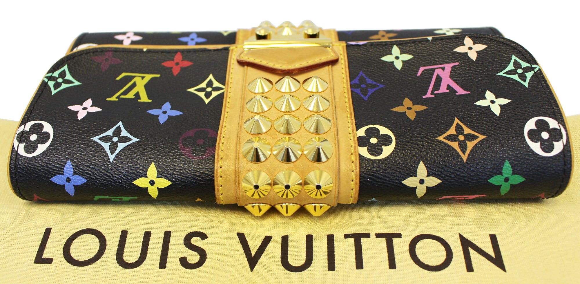 Louis Vuitton Black Multicolor Courtney Studs Pochette Clutch