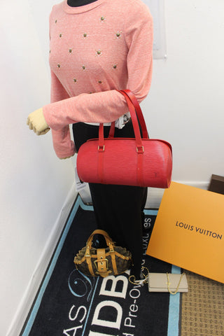 LOUIS VUITTON Epi Leather Red Papillon 26 Bag
