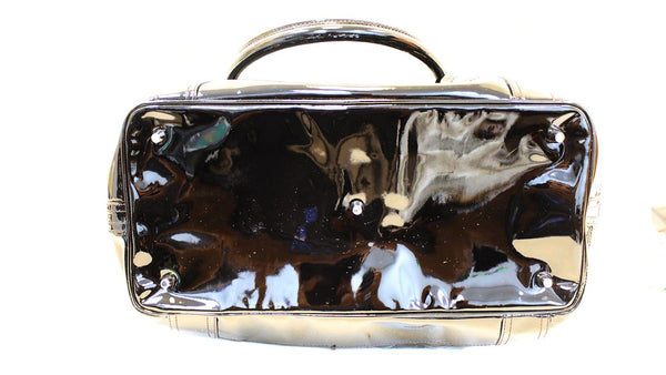 BURBERRY Black Quilted Patent Leather Beaton Tote Bag