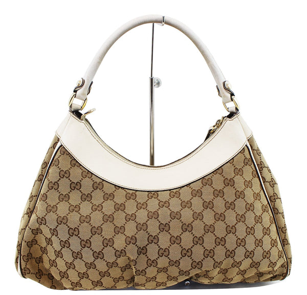 GUCCI Beige/White GG Canvas D Ring Hobo Bag - Sale