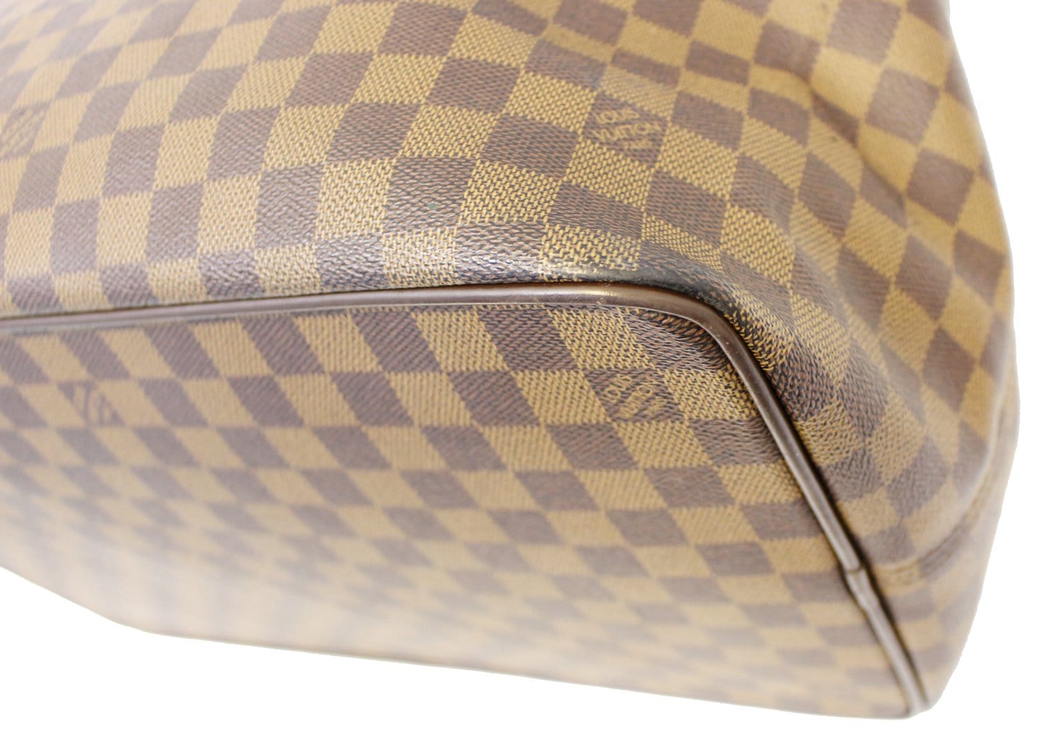 Magnificent Louis Vuitton Greenwich travel bag in ebony checkered canvas,  garniture en métal doré Brown Leather Cloth ref.260546 - Joli Closet