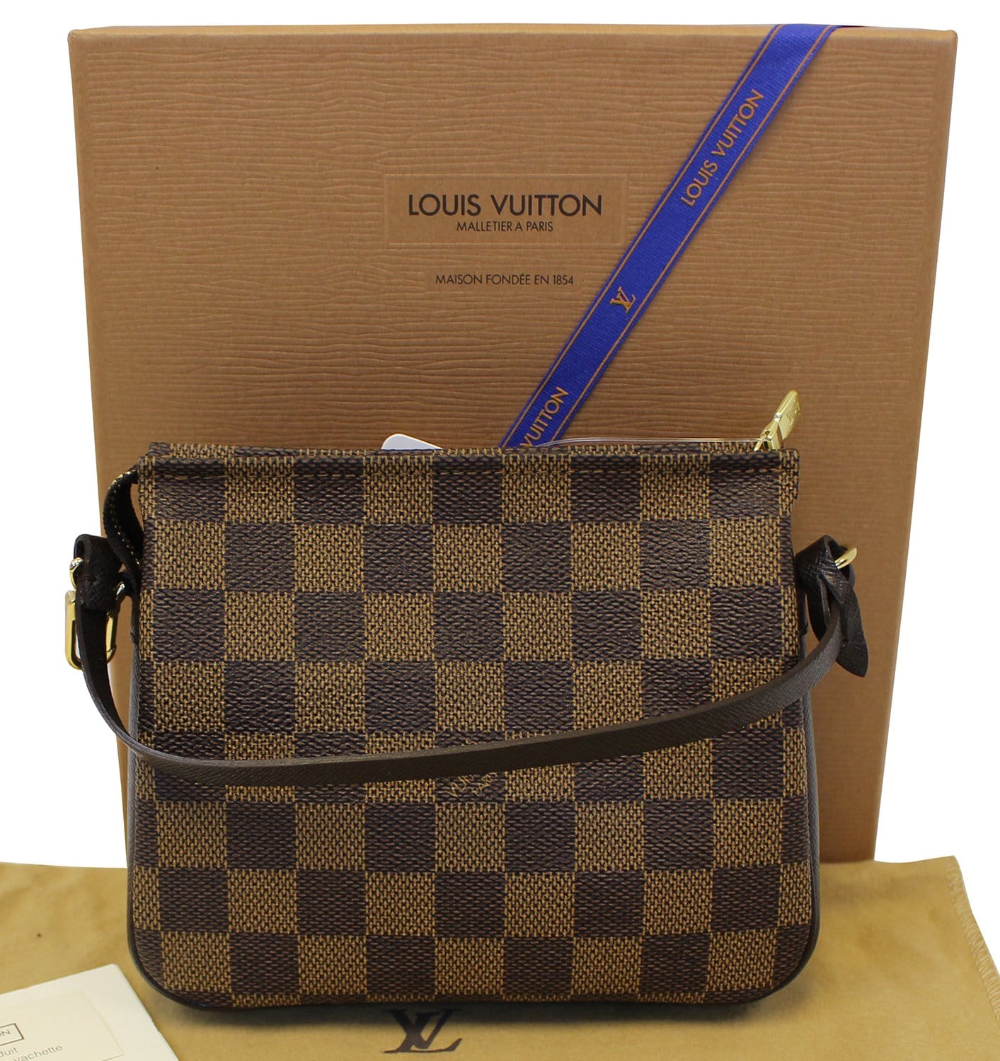 Louis Vuitton Fondation Off-White/Brown Canvas Tote Bag & Makeup Pouch with  Box