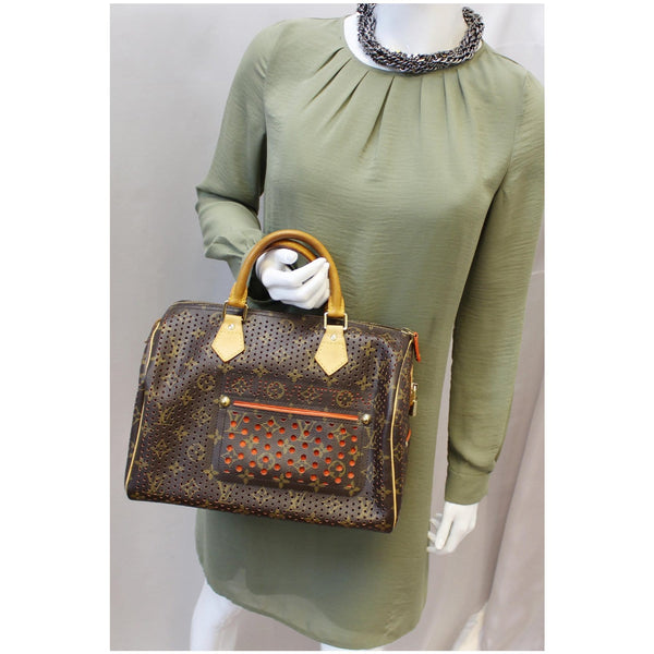 LV Speedy 30 Monogram Perforated Satchel OR Bag 