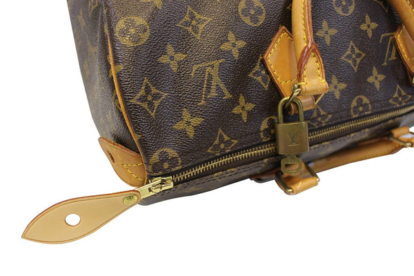 LOUIS VUITTON Speedy 35 Pre Owned Monogram Canvas  Brown Satchel Bag