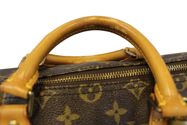 LOUIS VUITTON Monogram Canvas Speedy 35 Brown Satchel Bag