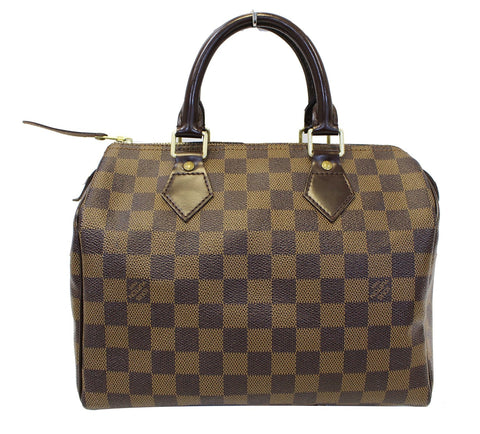 LOUIS VUITTON Damier Ebene Speedy 25 Satchel Brown Bag