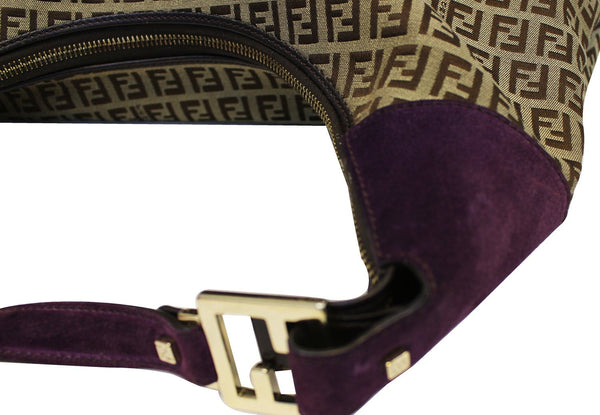 FENDI Forever Beige Monogram Canvas Hobo Bag