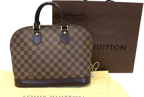 LOUIS VUITTON Damier Ebene Alma Brown Handbag
