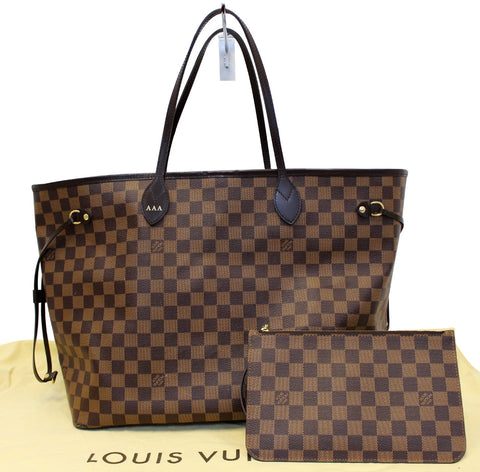 LOUIS VUITTON Damier Ebene Neverfull GM Tote Shoulder Bag