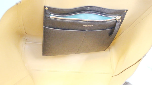 Tiffany & Co Black Textured Reversible Leather Tote Bag