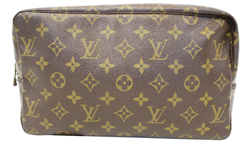 LOUIS VUITTON Monogram Trousse Toilette 28 Brown Clutch