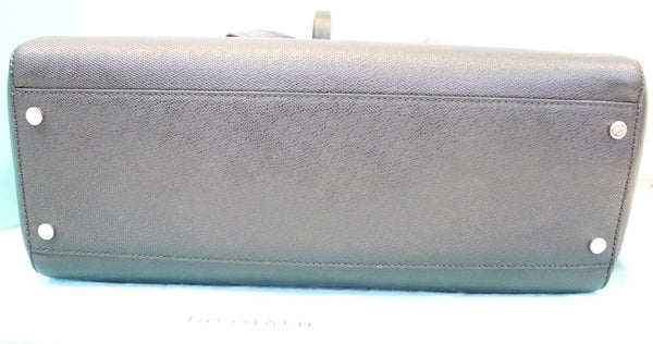 Tiffany & Co Black Textured Reversible Leather Tote Bag