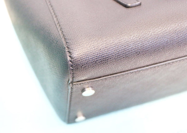 Tiffany & Co Black Textured Reversible Leather Tote Bag