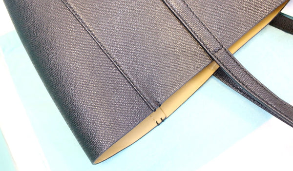 Tiffany & Co Black Textured Reversible Leather Tote Bag