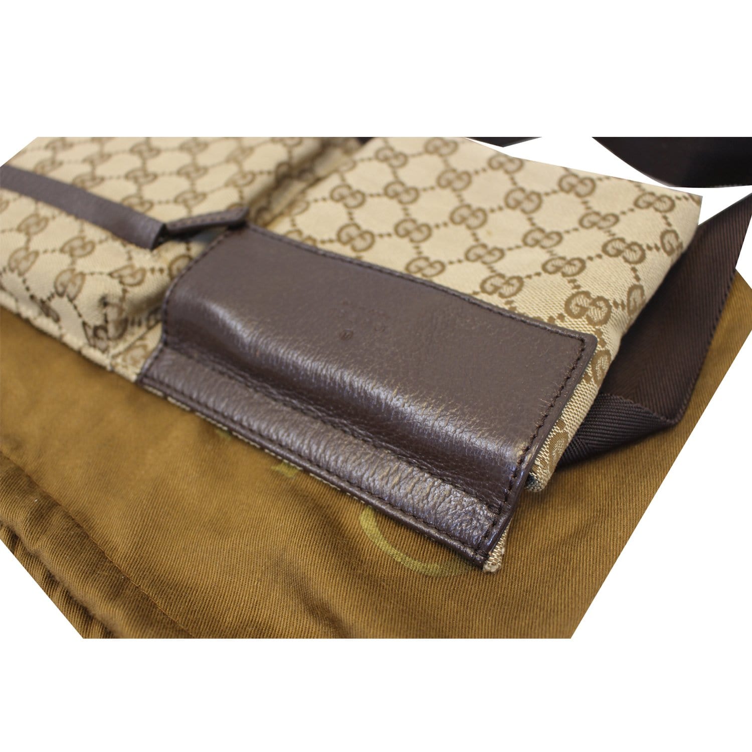 GUCCI GG Waist Pouch Bum bag Shoulder Belt Bag Beige Vintage 28566 w/Dust  Bag