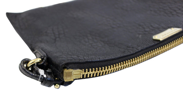 BURBERRY Black Embossed Leather Chichester Crossbody Clutch Bag 