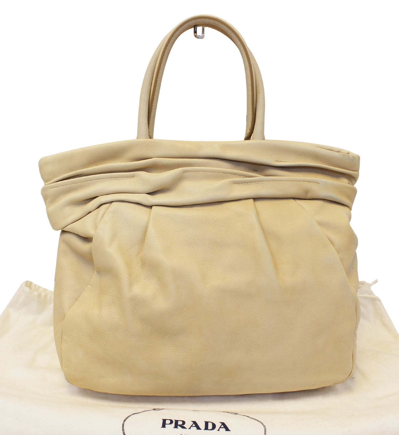 Prada beach bag like new Beige Leather Cotton ref.688217 - Joli Closet