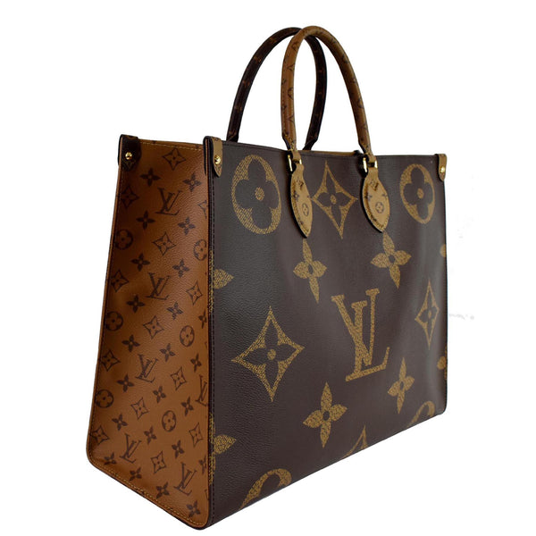 LOUIS VUITTON Onthego GM Reverse Monogram Giant Canvas Shoulder Bag Brown