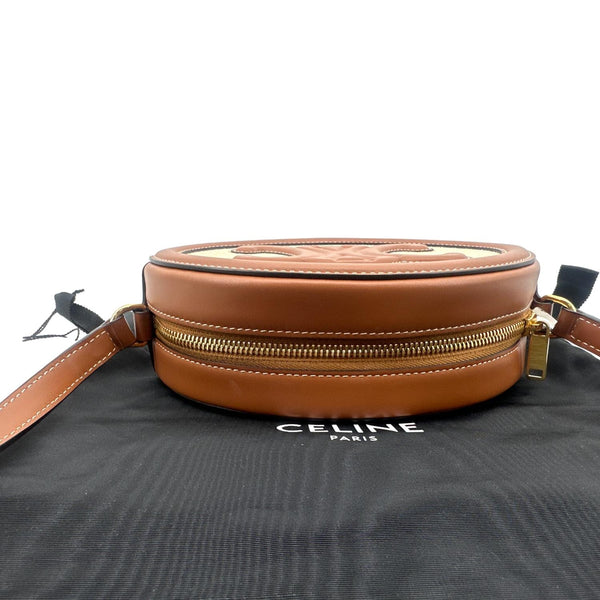 Celine Triomphe Oval Calfskin Leather Shoulder Bag Tan - Top
