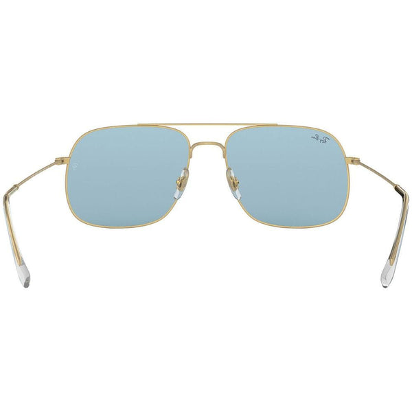 Ray-Ban Sunglasses BROWN RB3595 901380 56  Gold Frame Light Blue Classic Lens