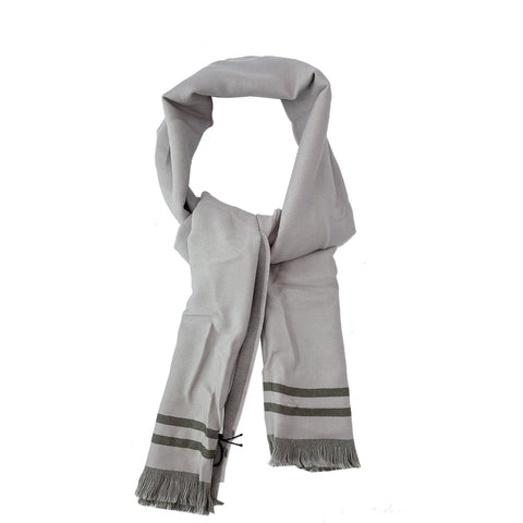 GUCCI GG Scarf Grey Wool 544619