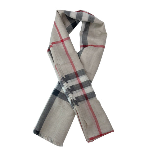 Burberry Check Wool Scarf Archive Beige