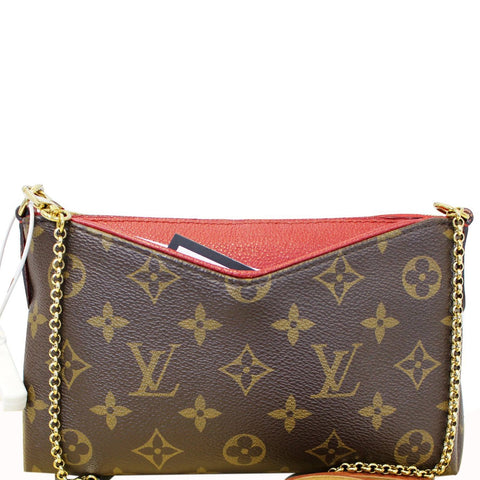 LOUIS VUITTON Monogram Canvas Pallas Clutch Crossbody Bag
