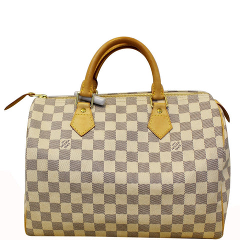 LOUIS VUITTON Speedy 30 Damier Azur Satchel Handbag